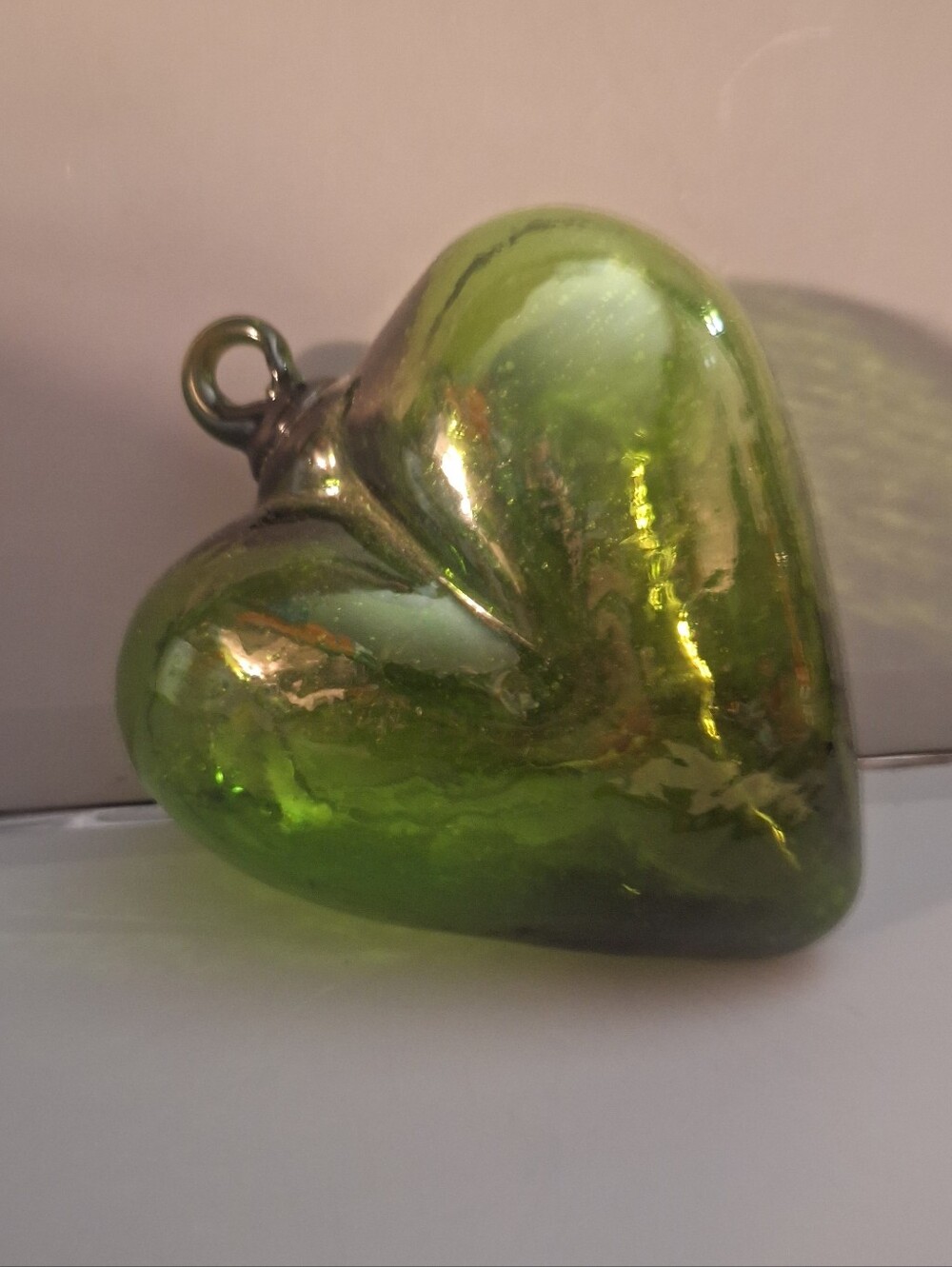 Handblown Mexican glass heart medium-sized - Picture 4 of 5